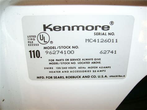 Need help finding the model number or serial number of your appliance Select your product type to see locations for the serial number and model number tag. . Kenmore washer serial number lookup